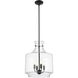 Mahannah 4 Light 15 inch Matte Black Pendant Ceiling Light